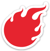 Red Flame Sticker